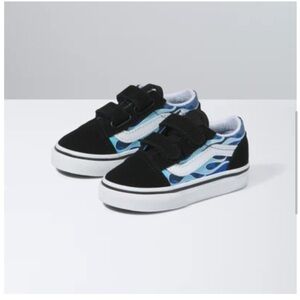 NIB Toddler Camo Flame Old Skool Vans black and blue​​​​​​​​